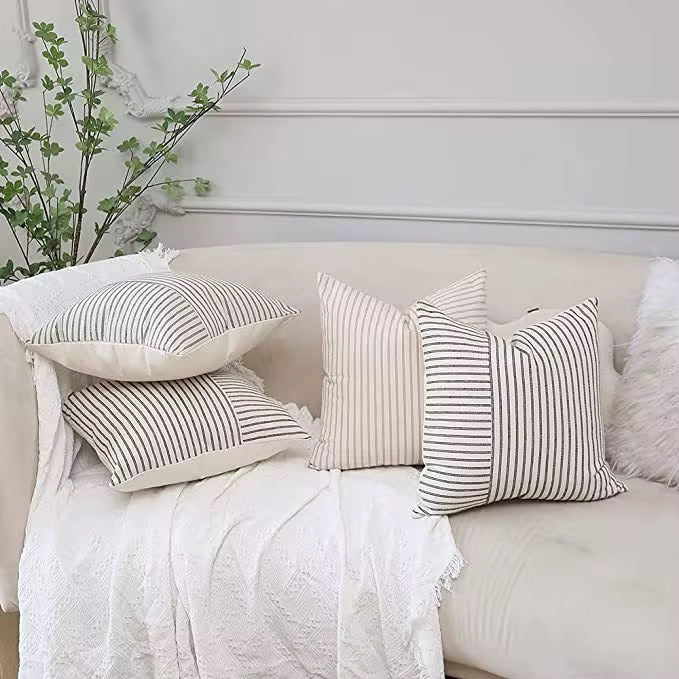 Pinstripe throw pillow cover